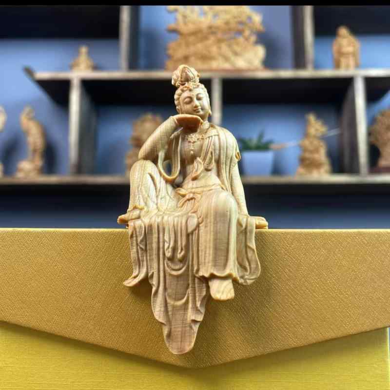 飾りつけ 芸術品 かざり付ける 飾りつけ ほっつき歩く観音菩薩 刻みつける 足成り立ち 座禅仏像 仏壇用 仏具 レトロ 木彫り 身寄り用 大きめ 室内装飾 オブジェ 宗教的礼拝