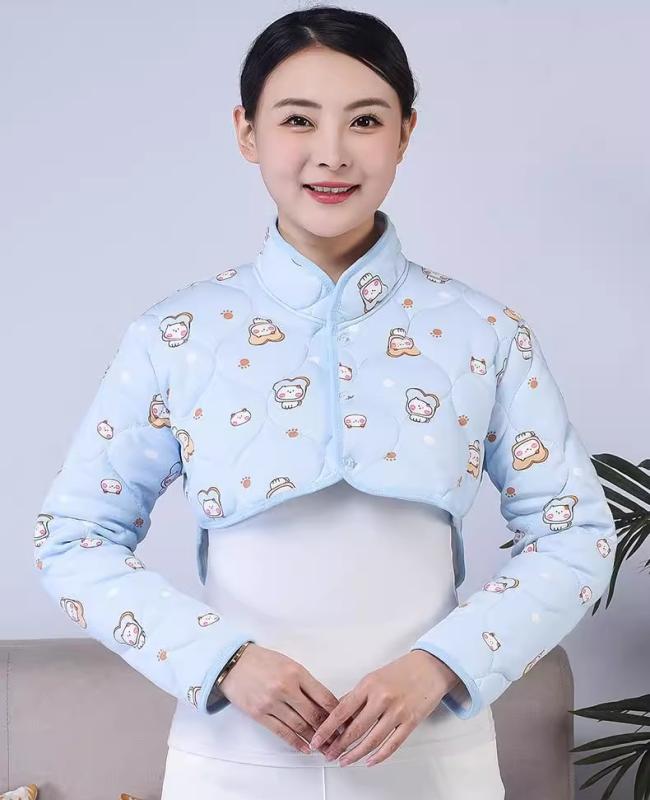 防寒 就床 首 肩 保温 肩かけ 長袖 3層 中綿 朦々たる 立ち襟 秋冬 レディース 妊婦 産後おっ母さん 含ませる 御休み 冷ややかさ打つ手 大層らしい大きさ ねこ 家兎 熊 柄 愛くるしい さくら色 青 薄墨色