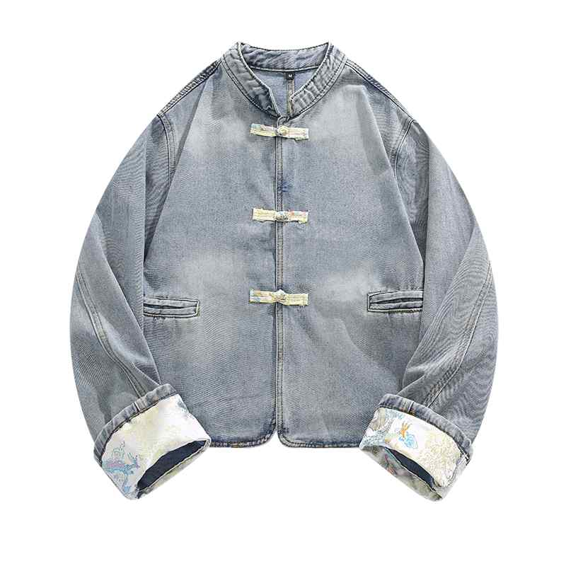 最終価格】Papasデニムチャイナジャケット希少☆M 楽天市場】【中古】美品 PAPAS パパス 先染め チャイナボタン