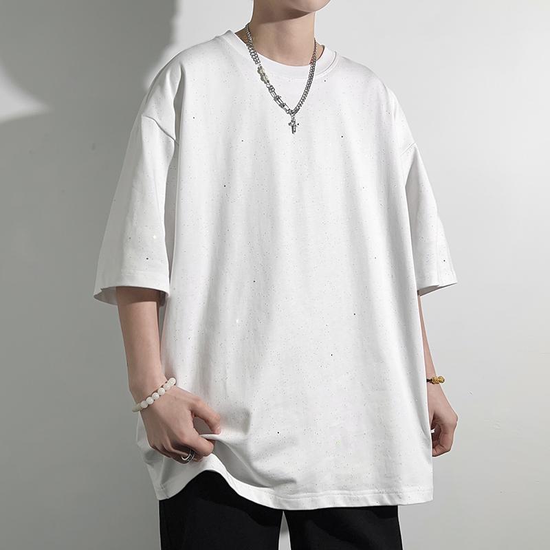 メンズ カジュアル 半袖 Tシャツ 夏 涼感 ひんやり 快適 丸首 ラウンドネック ビッグシルエット