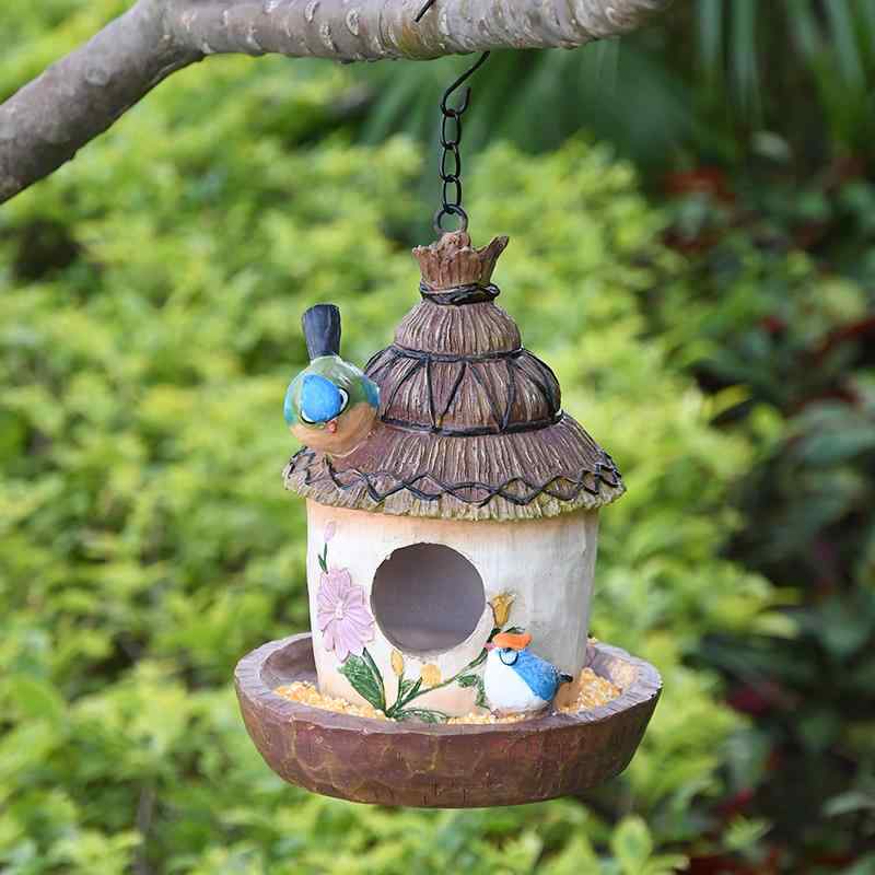鳥 餌台 フィーダー 屋外 公園 木 箱 別荘 中庭 バルコニー 吊り下げ 装飾 おしゃれ バード ウォッチング リアル ひまわり くま リス 白 青 ピンク