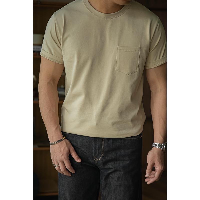 Tシャツ メンズ おしゃれ アメリカン 大人 厚手 ポケット 半袖 シンプル カジュアル