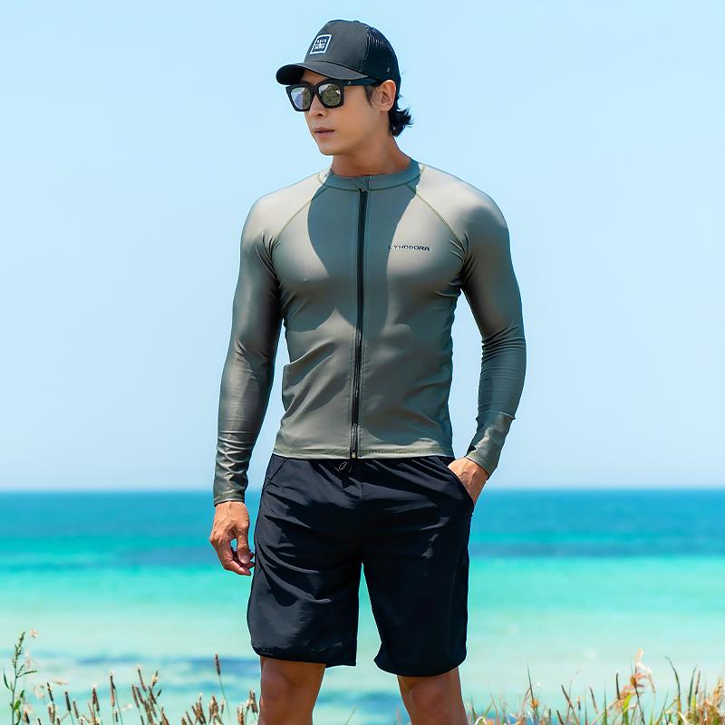 水着 メンズ 上下セット 長袖 半袖 ラッシュガード ジップアップ サーフパンツ ロングスパッツ 速乾 保温 フィット ストレッチ 日焼け防止 ダイビング サーフィン シュノーケリング カジュアル シンプル 緑 紺 紫 大きいサイズ
