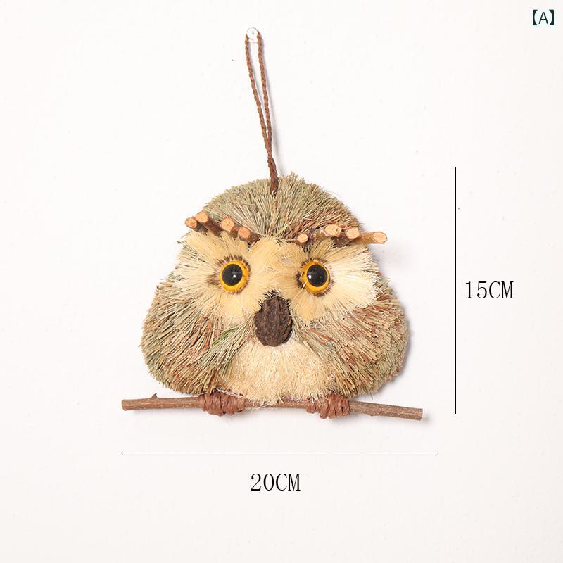 ふくろう 置物 かわいい 中庭 屋外 植物 壁掛け 装飾品 アクセサリー ピンク 黄色 青 シンプル ナチュラル レトロ インテリア セット