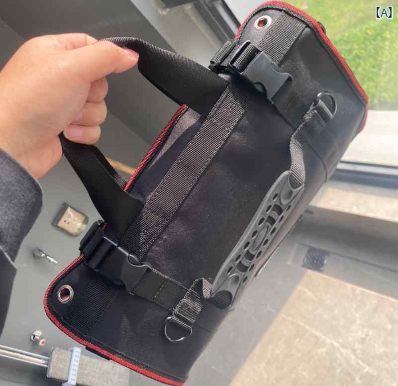 ツールバッグ オックスフォード 工具 収納 小物 整理 ケース ロール ショルダーバッグ 耐摩耗性 多ポケット 持ち運び 日曜大工 黒 英字
