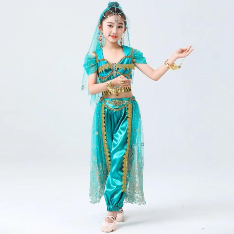 ダンス衣装 子供 女の子 インド風 民族衣装 エスニック 合唱 舞台衣装 プリンセス ドレス コスチューム 発表会 ショー パフォーマンス