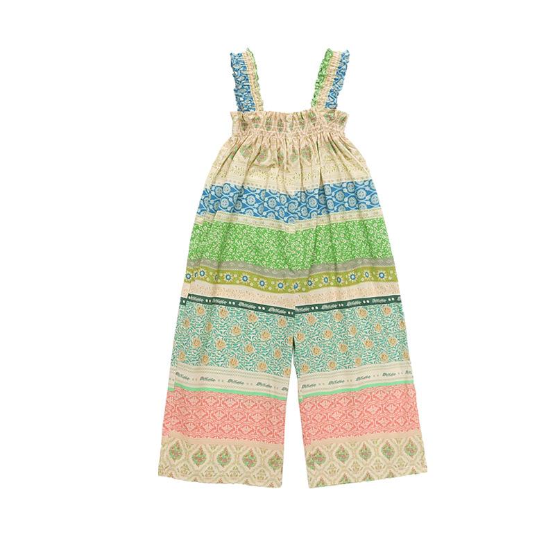 長ズボン 女の子 キッズ 夏 薄手 通気性 サロペット 吊り帯 カジュアル ゆったり 子供 虫よけ 蚊よけ
