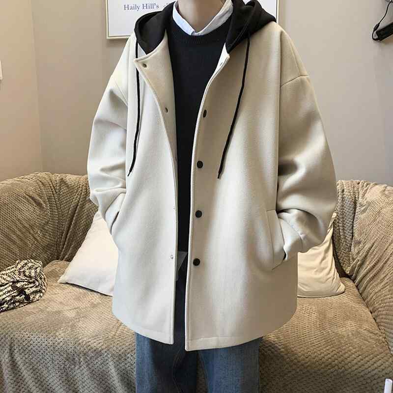 厚地の外套 メンズ 今めかしい 学習者 年月 象牙色 ボンネット ゆったり アメリカン ヴィンテージ風 心地よい 分かりやすい アウター
