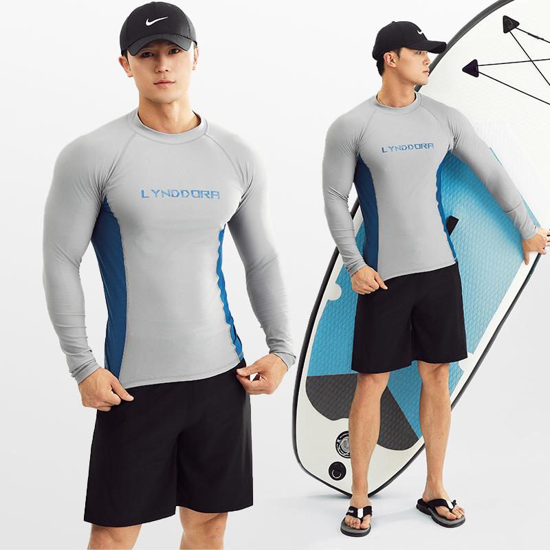ラッシュガード メンズ 水着 上下 セット 大きいサイズ セパレート 長袖 パンツ レギンス スパッツ ジップアップ プルオーバー フードなし 速乾 紫外線 日焼け 対策 予防 韓国 サーフィン マリンスポーツ 海水浴 プール フィットネス 黒 グレー
