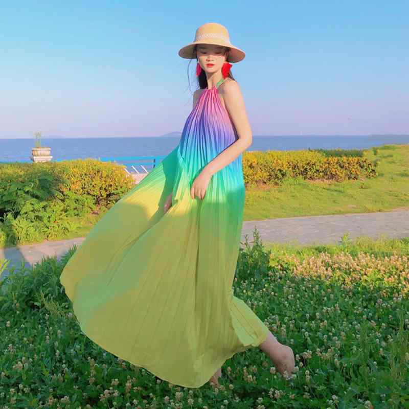 ワンピース レディース おしゃれ サマードレス ロング丈 キャミソール ノースリーブ 旅行 海 夏 大きいサイズ ビーチ リゾート イエロー ピンク