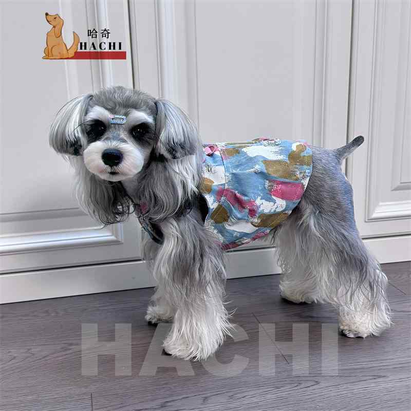犬 服 女の子 かわいい ワンピース スカート タンクトップ デニム 着せやすい リードフック ボタン 春夏 ドッグウェア ペット 用品 シュナウザー ヨークシャーテリア ゴールデンレトリバー 小型 中型 大型 猫 レトロ お出かけ 散歩