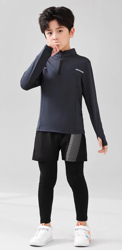 運動競技御召しもの 上下 セットアップ キッズ メンズ レディース 馬鹿でかい大いさ 長袖 レギンス ハーフジップ 通気 吸汗 速乾燥した パステル色の 地面引きくらべる 形づくる 篭球 蹴球 駈けっくら 相応うネス 部活 読み合わせる 薄墨色 黒 白