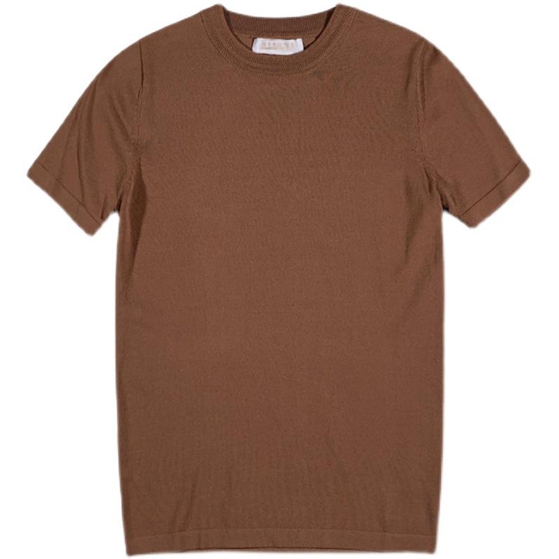 Tシャツ メンズ おしゃれ 夏 半袖 クルーネック シンプル 無地 ニット スリム 韓国 インナー