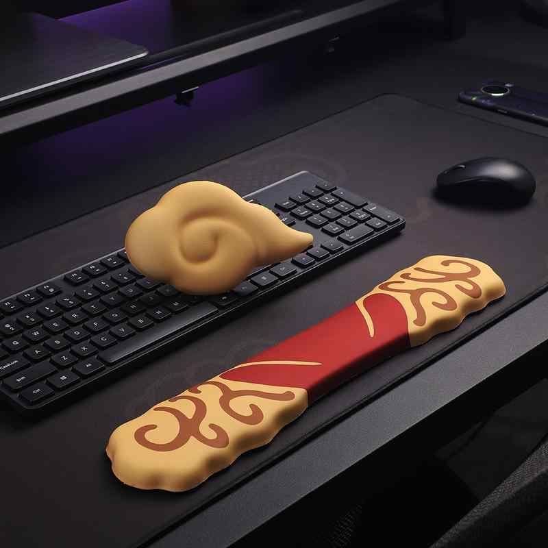 マウスパッド 手首 クッション 雲 シリコン 低反発 キーボード リストレスト おしゃれ PU 滑り止め チャイナ風 レトロ セット マット オフィス