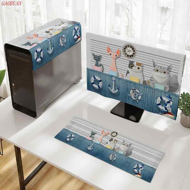 パソコンデスクトップ用防塵カバー おしゃれ キーボード モニター 本体 保護布 フルカバー おしゃれ イラスト柄 サイズオーダー 5,018円