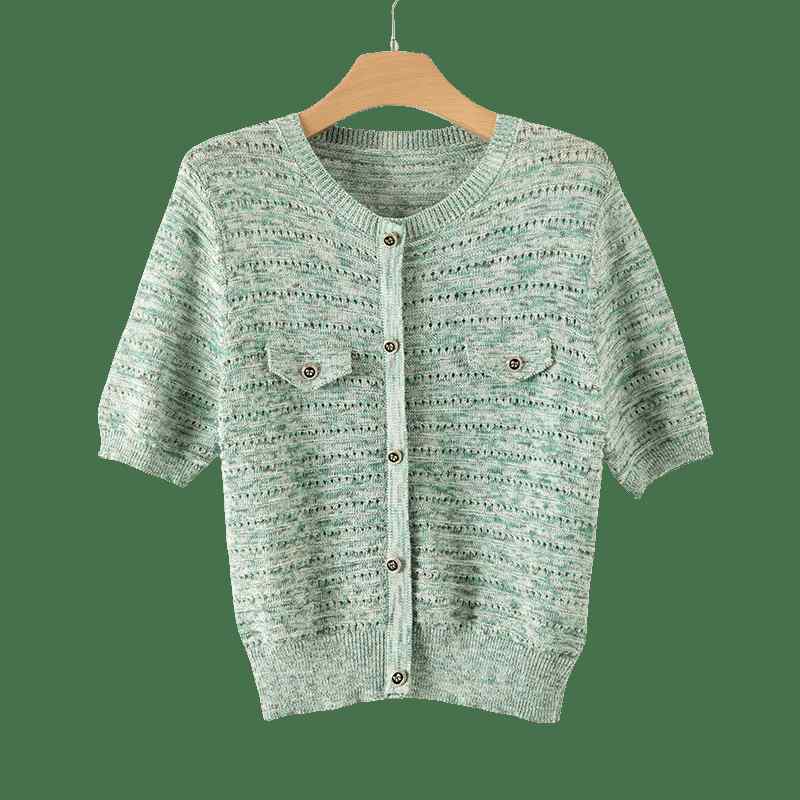 Tシャツ レディース おしゃれ 大人 きれいめ 半袖 含綿 リネン混 ニット サマーニット シンプル カジュアル 夏｜フロントップ店