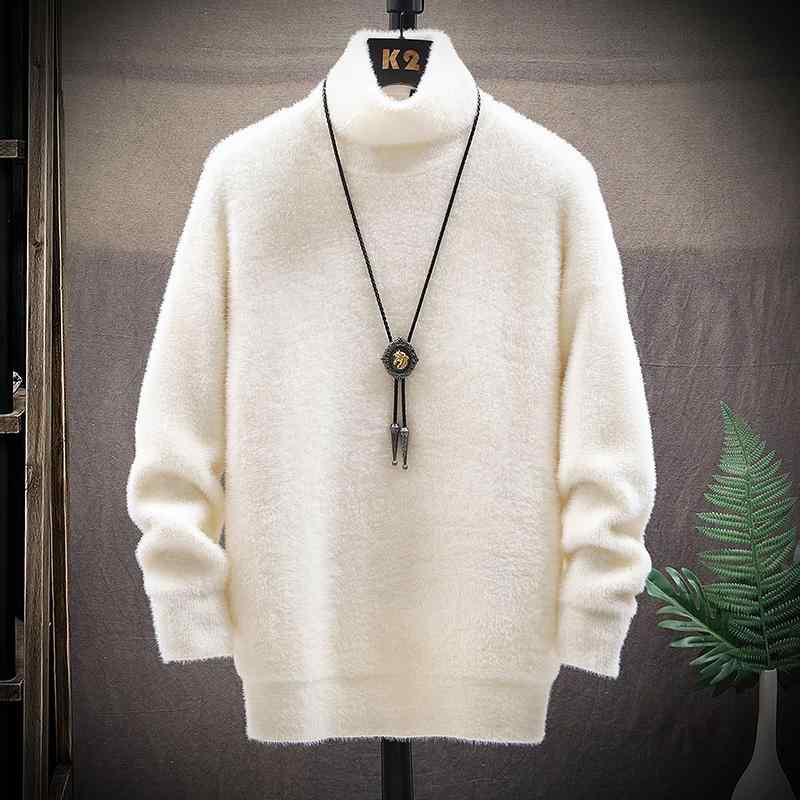 ニット メンズ おしゃれ タートルネック ふわふわ 長袖 秋冬 防寒 厚手 シンプル 暖かい