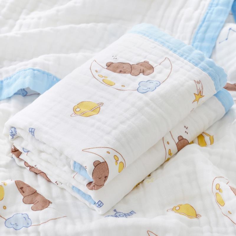 ベビー 新生児 赤ちゃん バスタオル おくるみ ガーゼケット 綿 6重ガーゼ ふわふわ 柔らか 吸水速乾 大判 正方形 お風呂上り 寝かしつけ タオルケット 通気性 アニマル柄