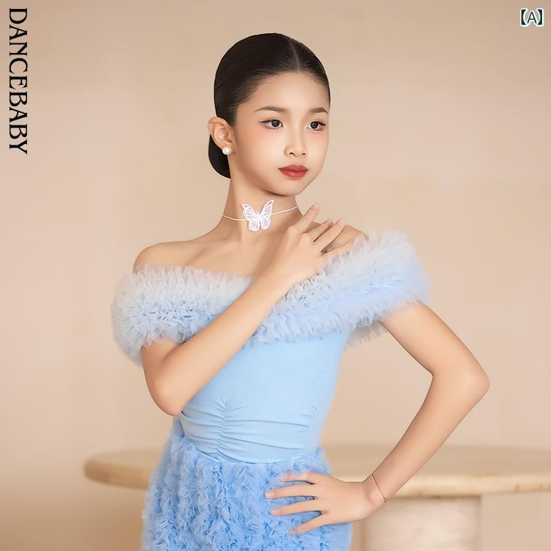 ラテンダンスウェア 御姉さん 半袖 雅びやか 高座 お召しもの 柔軟体操 社交ダンス 告げ知らせる会 読み合わせる用 肩部 きつい 遊撃手丈 好いたらしい サクラ色 青色