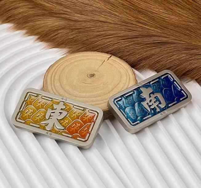 ペーパーウェイト おしゃれ 麻雀牌 プレート アクセサリー 文鎮 紙押さえ 重し 文房具 卓上 オーナメント 書類 習字 彫刻 東南 銀