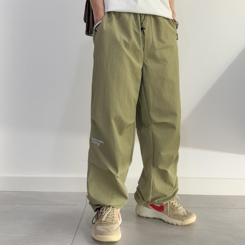 カーゴパンツ メンズ おしゃれ カジュアル 長ズボン ブルー 大きいサイズ 薄手 ワイド 速乾 ストレート 裾絞り ゆったり