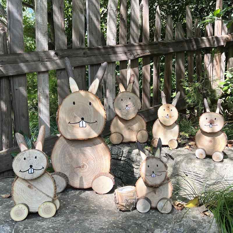 フクロウ 置物 玄関 おしゃれ 無垢材 ウサギ カニ 幼稚園 装飾 庭 ガーデン 小道具 木製 ナチュラル インテリア 屋外 カントリー 大きめ