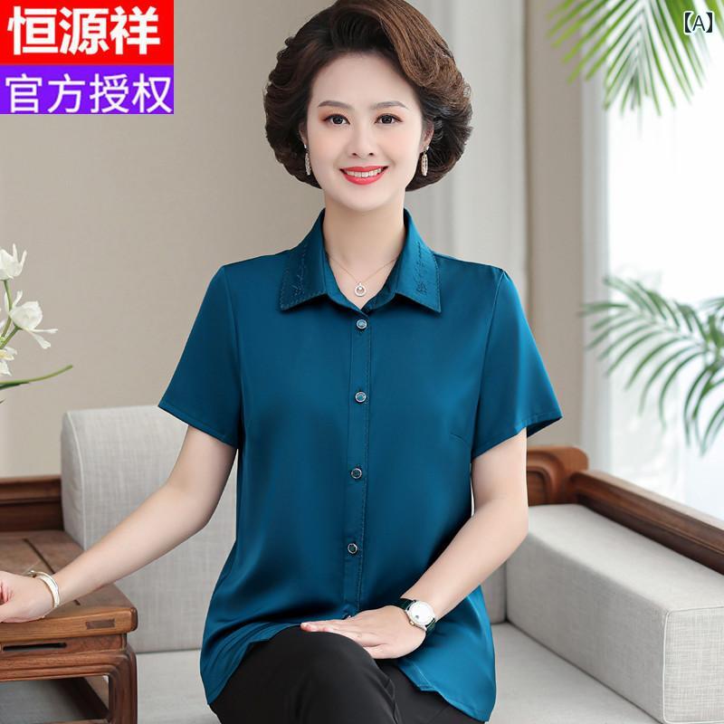 シャツ レディース おしゃれ シニア 婦人服 60代 半袖 ゆったり 大きいサイズ シンプル 上品 夏