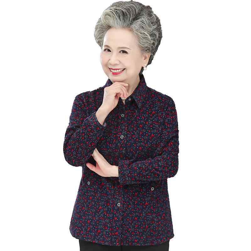 シャツ レディース おしゃれ シニア 婦人服 60代 長袖 春夏 綿 花柄 ミセス 高齢者 母の日 プレゼント 敬老 体型カバー ゆったり|フロントップ店