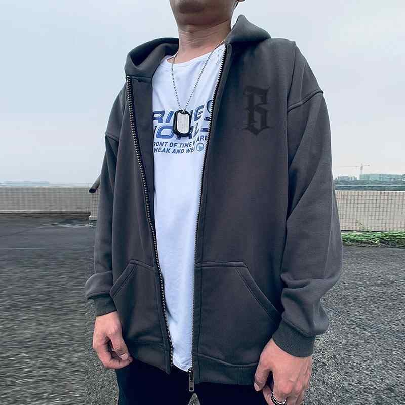 パーカー メンズ 今めかしい 心地好い 秋冬 厚地の外套大きさ 馬鹿でかい大きさ ゆったり ボンネット 裏起毛 ジップアップ 表どおり 長袖