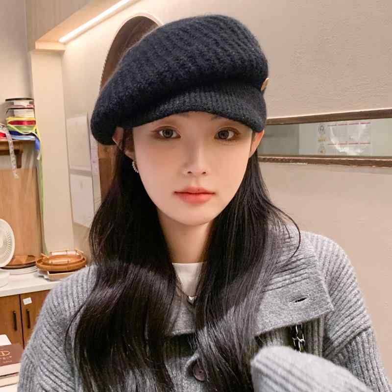 ベレー帽 レディース おしゃれ カジュアル 秋冬 韓国 ニット 防寒 小顔効果 キャスケット 帽子