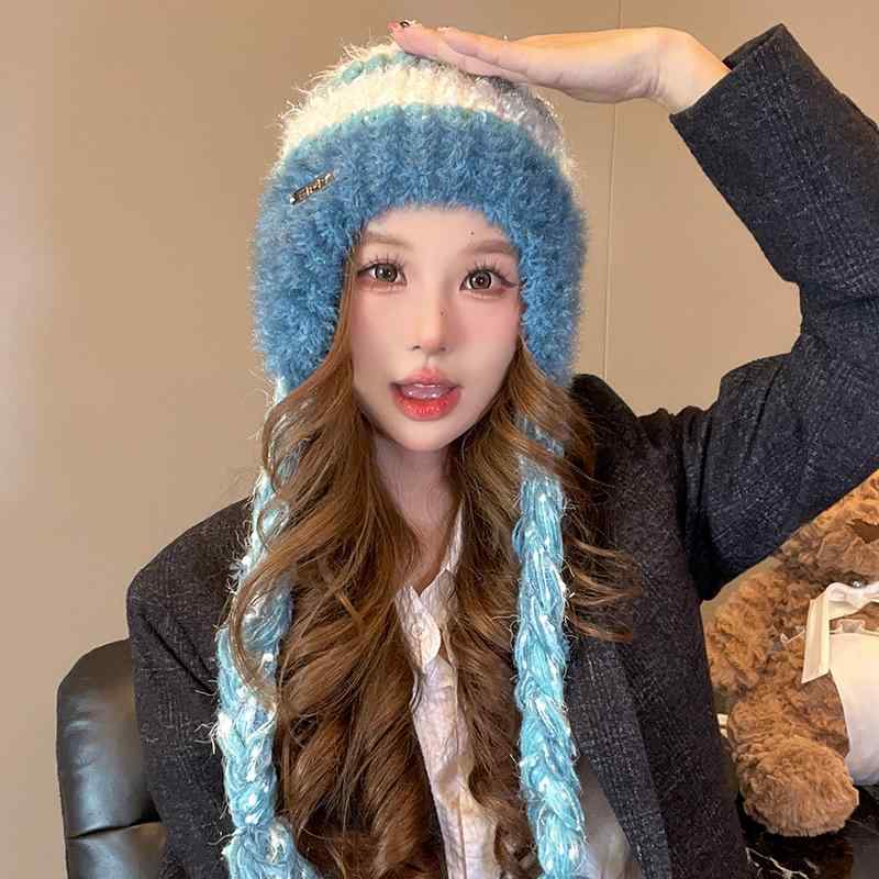 帽子 レディース おしゃれ カジュアル 秋冬 防寒 暖かい 厚手 毛糸 ニット 耳あて ファー風 ボンボン レトロ かわいい