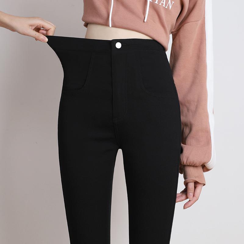 パンツ レディース おしゃれ 黒 スキニー ハイウエスト 着やせ タイト 春秋 裏起毛 大きいサイズ ??パンツ