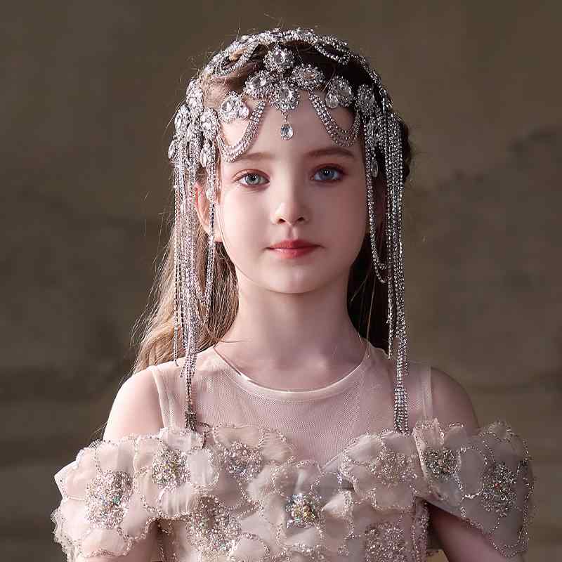 尖端お召しもの 御姉さん 妃殿下 きらきら タッセル ビジュー 額飾りつけ 異国的 大ぶり 晴れ晴れしい でき事 寄りあい 着飾る