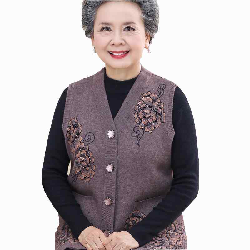 限りない レディース 格好のいい 年がしら 編み物 毛糸 ジレー ノースリーブ 花柄 おっ母さん 御上さん 向こう正面名取り草 秋冬 防寒 生あたたかい