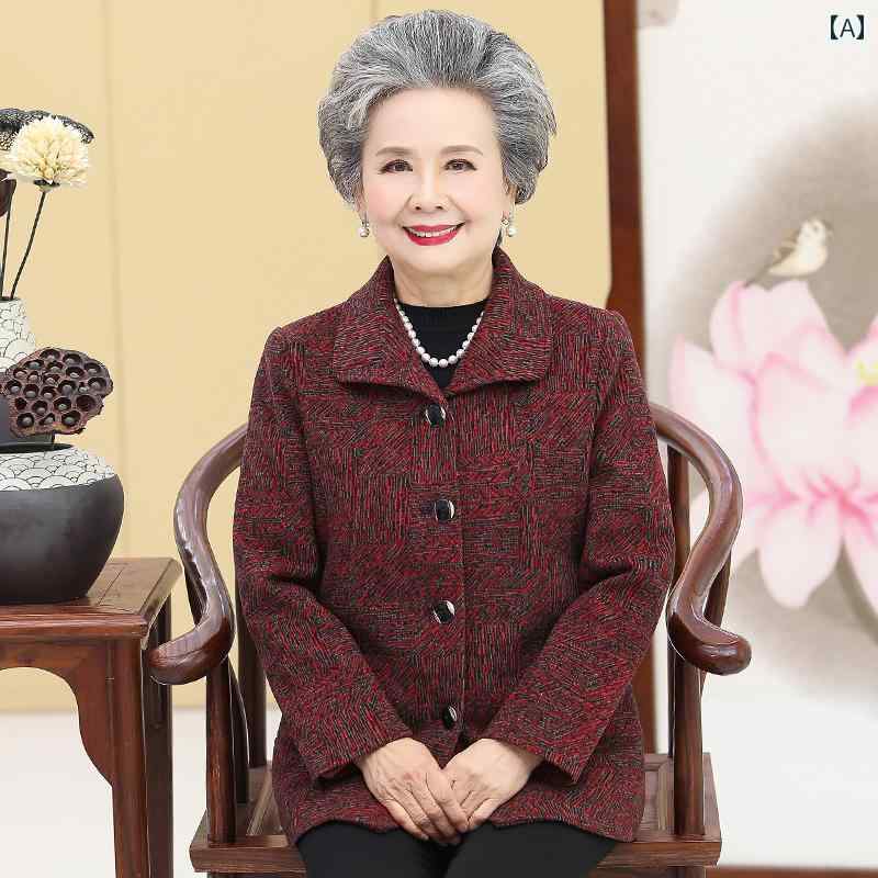 ジャケット レディース おしゃれ グレー シニア 70代 80代 春秋 ウールり 長袖 シンプル 無地 ゆったり 大きいサイズ 高齢者 母 上品 アウター 7,322円