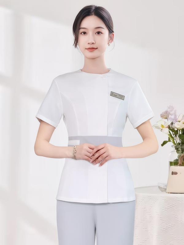 エステ 制服 ユニフォーム かっこ良い 上衣 レディース 秋冬 分かりやすい 長袖 無地 美容 泊まり 赤ちょうちん 細工物 エステユニフォーム-ダイエット・健康-リラックス・マッサージ用品