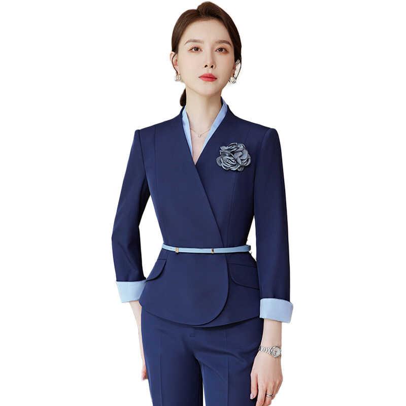 エステ ユニフォーム 制服 おしゃれ セットアップ レディース フォーマル オフィス 秋 長袖 無地 フリル ジャケット タイトスカート スリム 美容 受付 きれいめ スーツ 上品 ジュエリーショップ