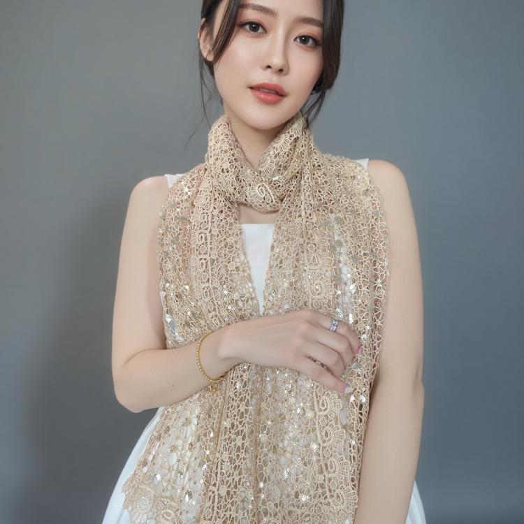 ショール レディース 高級感 レース スパンコール シャンパンカラー ロング丈 結婚式 披露宴 パーティードレス フォーマルドレス チャイナドレス 母親 ママ ミセス 羽織り 刺・墸 エレガント おしゃれ