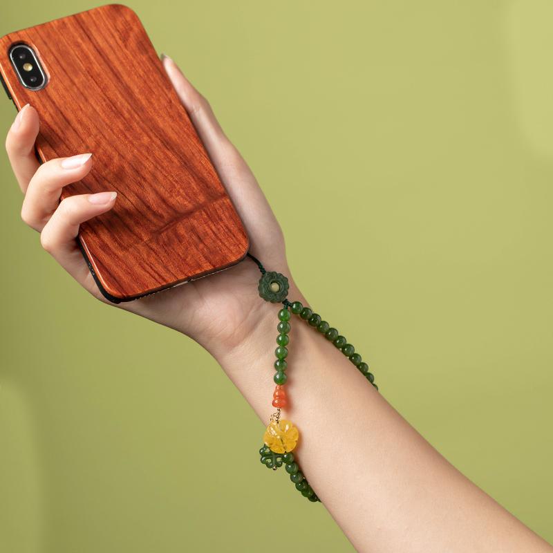 携帯ストラップ スマホストラップ 石 和田碧玉 琥珀 瑪瑙 ハンドストラップ 携帯チェーン スマホケース用 紛失防止 上品 精巧なチャーム 鞄 カメラアクセサリー 中国風 レトロ風|フロントップ店