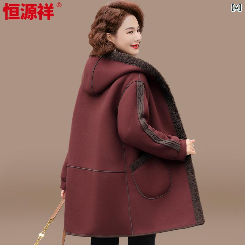 中綿ボアコート ミセス レディース シニア女性向け 秋冬 リバーシブル 高級感 エレガント 中長丈 ゆったり ルーズフィット スタンドカラー ジップアップ 厚手 防寒 暖かい カジュアル 普段使い ポリエステル