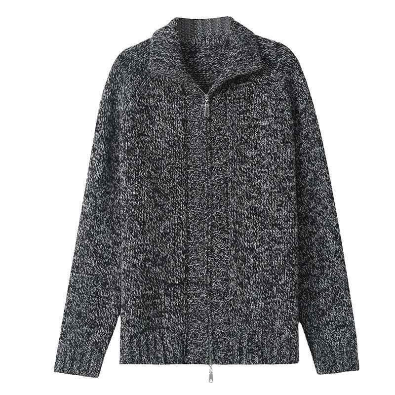 ニット レディース 女性用 ウール セーター ジップアップ カーディガン 厚手 ゆったり 秋冬 長袖 切り替え 配色 襟付き アウター オーバーサイズ 通勤 オフィス カジュアル