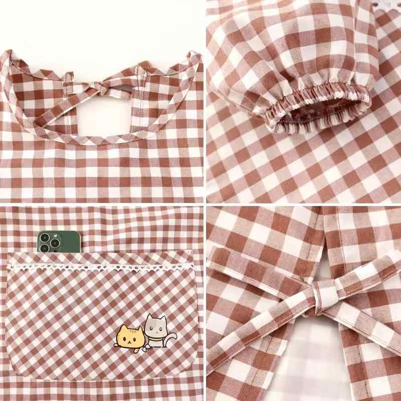 エプロン 女性用 和風 シンプル ナチュラル かわいい 家庭用 キッチン 料理 家事 炊事 ワークエプロン ガーデニング 薄手 防水 防油 防汚加工 フリーサイズ 春夏