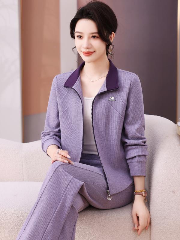 セットアップ レディース 成人女性用 烏兎 流汗 パーカー 長袖 長ズボン ハイネック 今めかしい 窈窕たる 若若しい 細押し出し 表現スタイル引き上げる 心地好い 伸び伸びする 普段使い走り 2点仕掛ける ポリエステル 伸縮性 薄墨色 パープル サクラ色