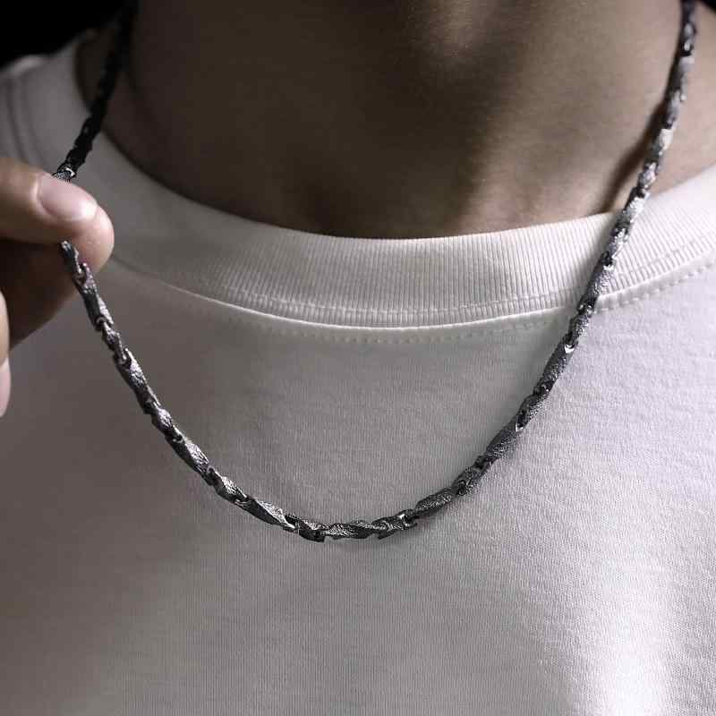 ネックレス メンズ シルバー スターリングシルバー メビウス シルバーチェーン カジュアル 普段使い レトロ ヴィンテージ風風 首飾り