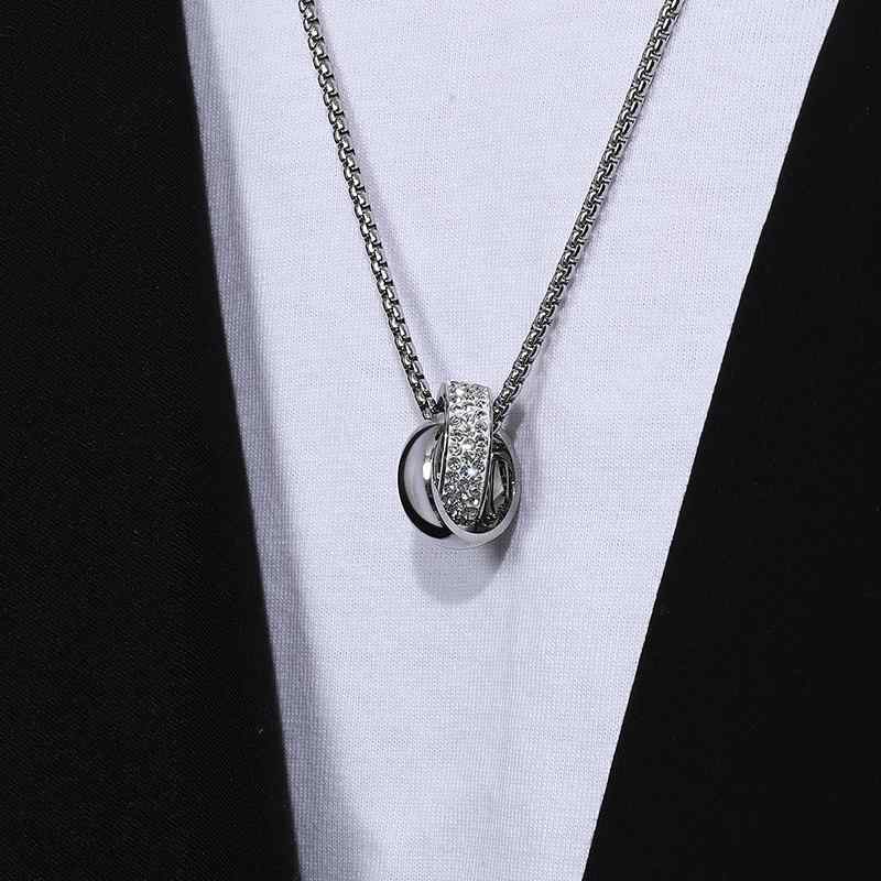 ネックレス メンズ 男性用 チタン鋼 シルバー ペンダント トップ アクセサリー 装飾品 トレンド ファッション 日韓スタイル 合わせやすい 普段使い カジュアル シンプル 頑丈 ロング丈 シルバー