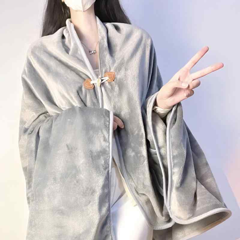 着る毛布 オフィス 昼寝 肩掛け ポンチョ ショール 厚手 フランネル 保温 あったか 洗える ふわふわ やわらか 通気性 産後用 秋冬 普段使い 部屋着
