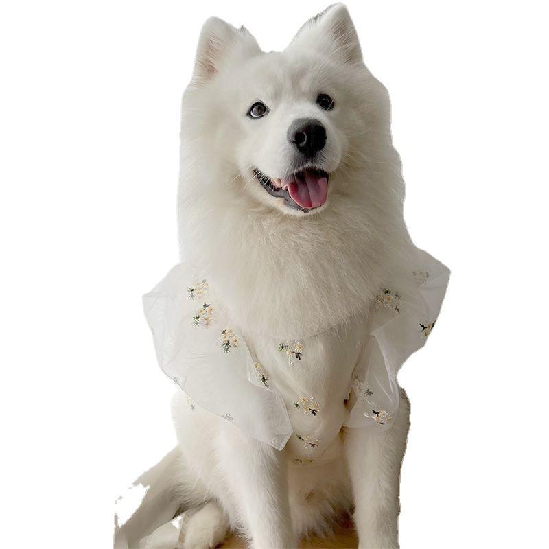 犬服 大型犬 ウェディングドレス 犬用ワンピース 結婚式 記念日 写真撮影 かわいい おしゃれ 華やか チュールスカート 薄手 通気性 春夏