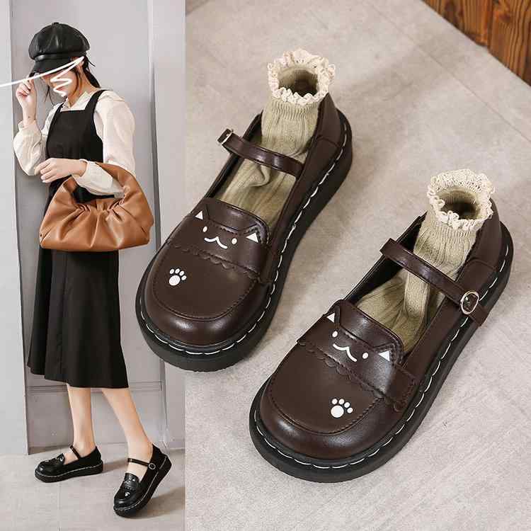 シューズ レディース メリージェーン ロリータ JK 学院風 かわいい ガーリー ラウンドトゥ 厚底 ストラップ 合成皮革 ローヒール PU素材 普段使い 通学 お出かけ 春夏