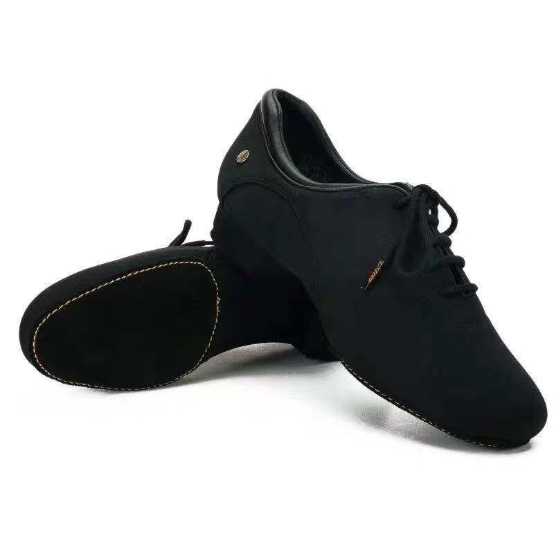 社交ダンスシューズ メンズ 成人男性用 黒いこと 黒 オックスフォード 伸縮性原料品 ストレートソール ツーポイントソール 2.5珊踵 滑っこい踵 今めかしい社交ダンス 人付き合い社交ダンス 訓練を受ける用 引きくらべる用 指導員用 靴 シューズ