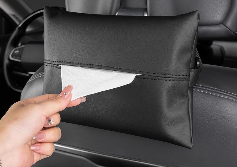 車用ティッシュケース 車載 吊り下げ式 後部座席 アームレスト 収納ボックス レザー 合成皮革 車内整理 ドライブ 多機能 おしゃれ インテリア スマート 小物収納